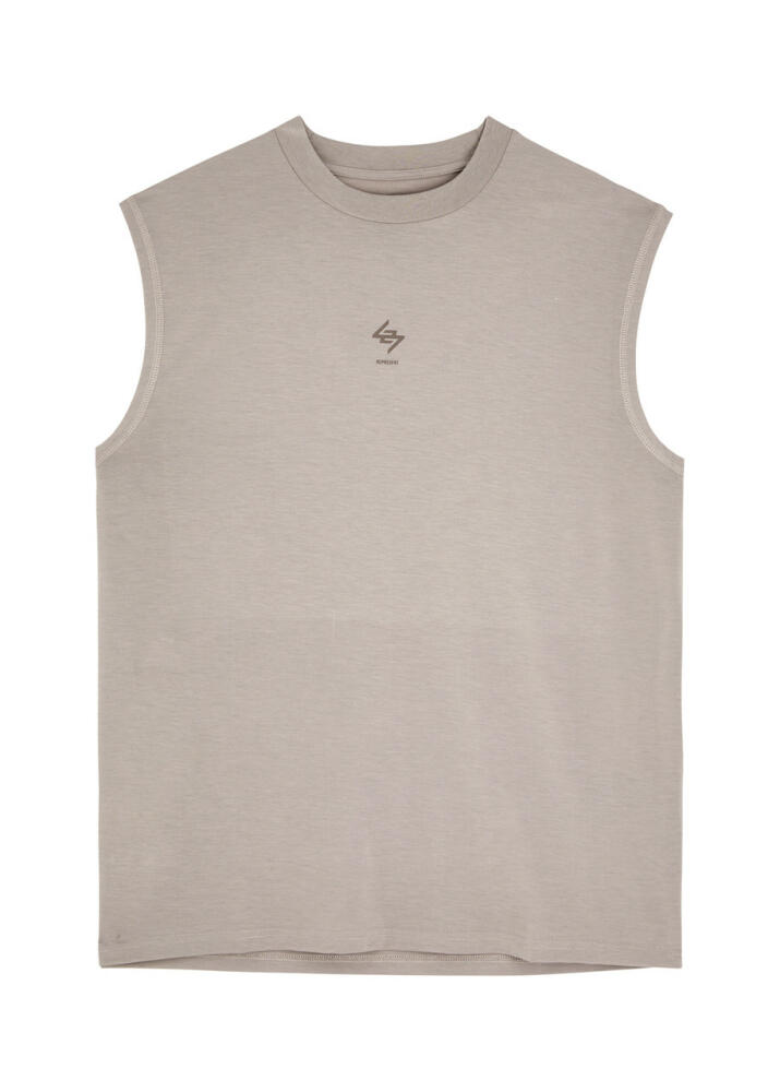 Represent 247 Logo-print Stretch-jersey Tank - Grey Cover