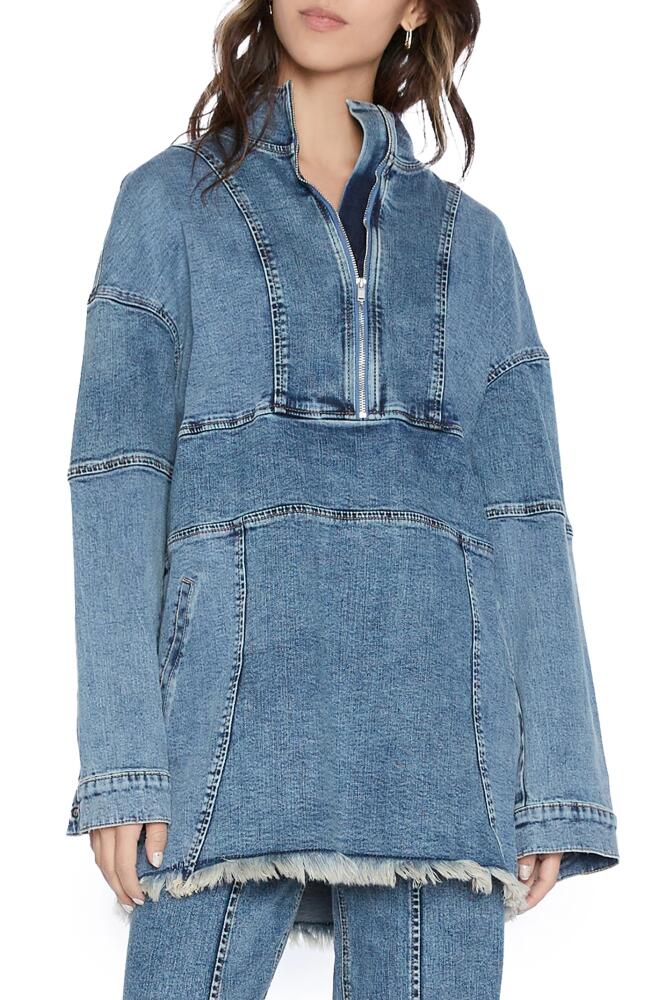 Wash Lab Denim Popover Denim Shirt Jacket in South Blue Cover