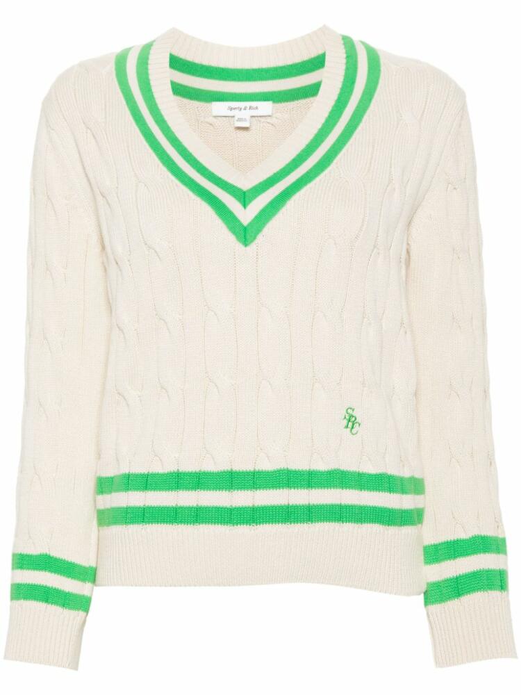 Sporty & Rich cable-knit cotton jumper - White Cover