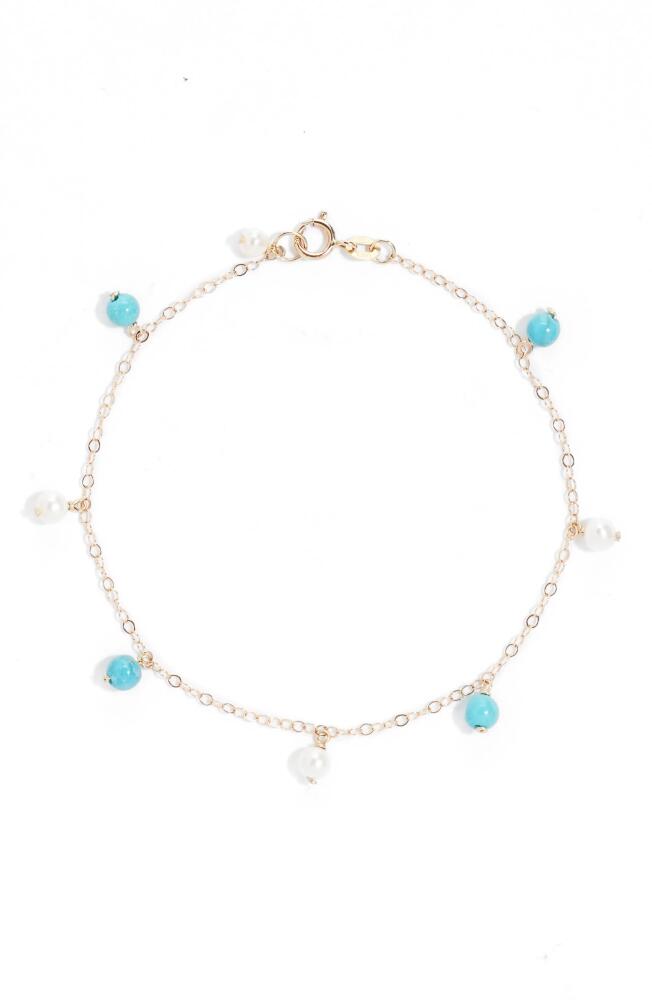 Poppy Finch Turquoise & Pearl Charm Bracelet in 14Kyg Cover