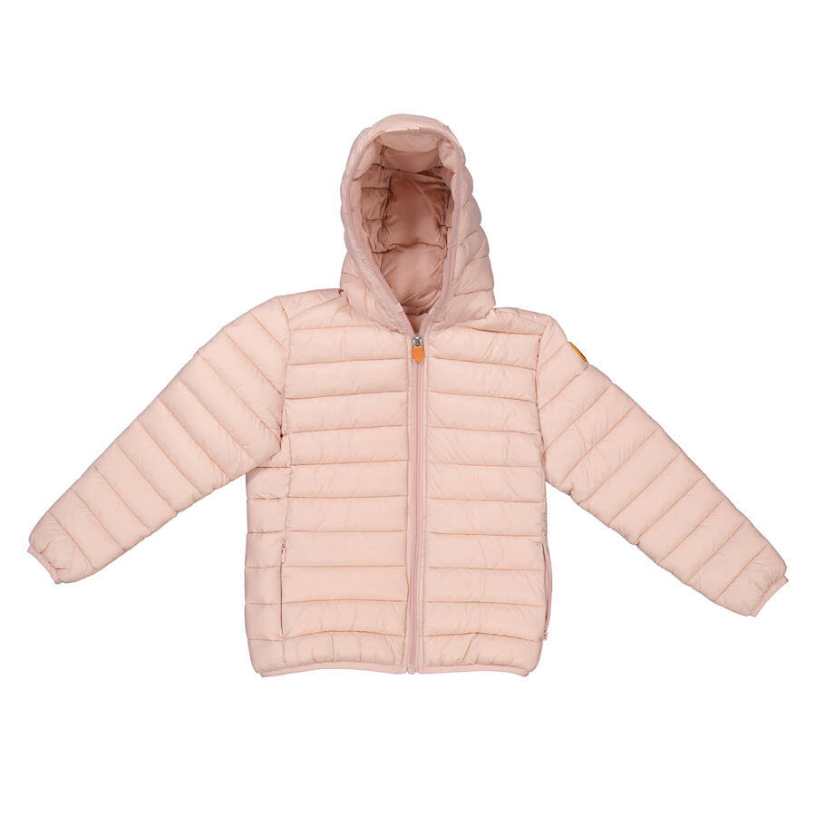 Save The Duck Girls Blush Pink Lily Down Puffer Hooded Jacket Cover