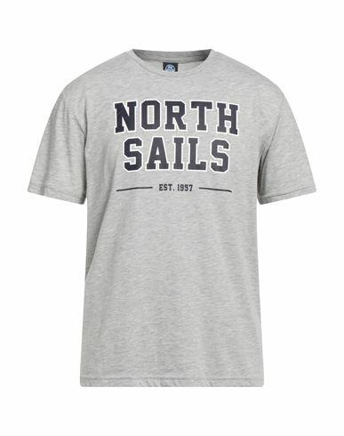 North Sails Man T-shirt Light grey Cotton, Polyester Cover