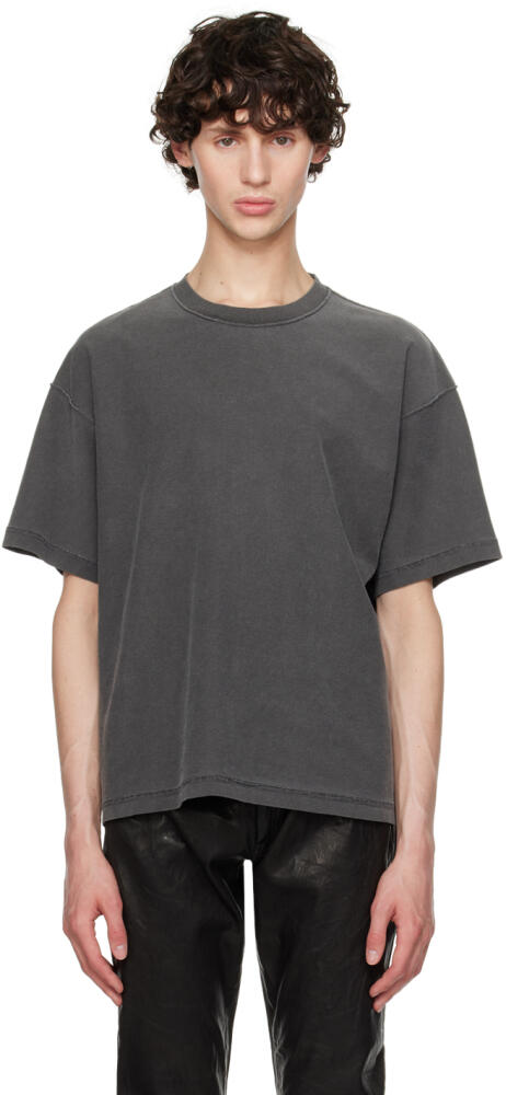 John Elliott Gray Reversed Cropped T-Shirt Cover