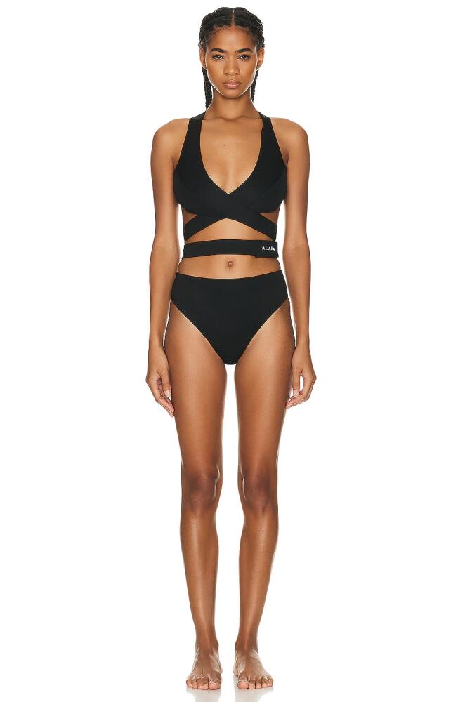 ALAÏA Criss Cross Bikini Set in Black Cover