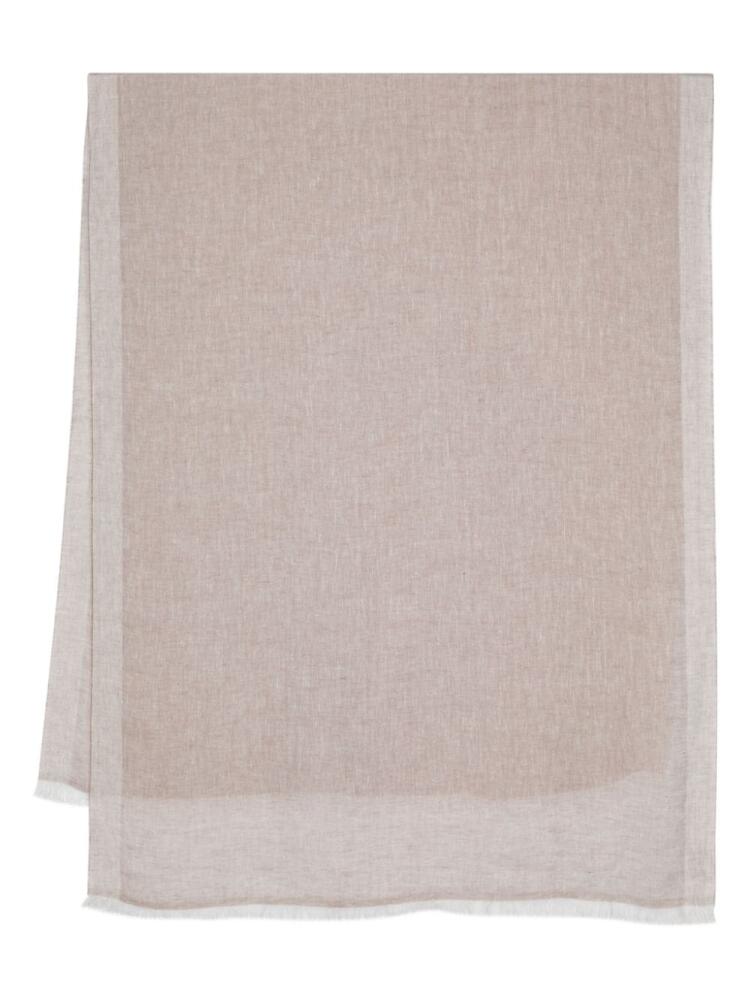 Lady Anne fringed linen scarf - Neutrals Cover