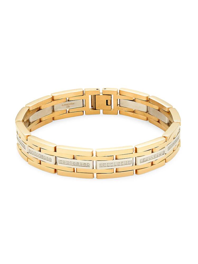 Esquire Men's Two Tone IP Goldtone Stainless Steel & 0.5 TCW Diamond Link Bracelet Cover