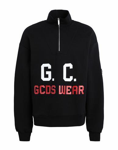 Gcds Man Sweatshirt Black Cotton Cover