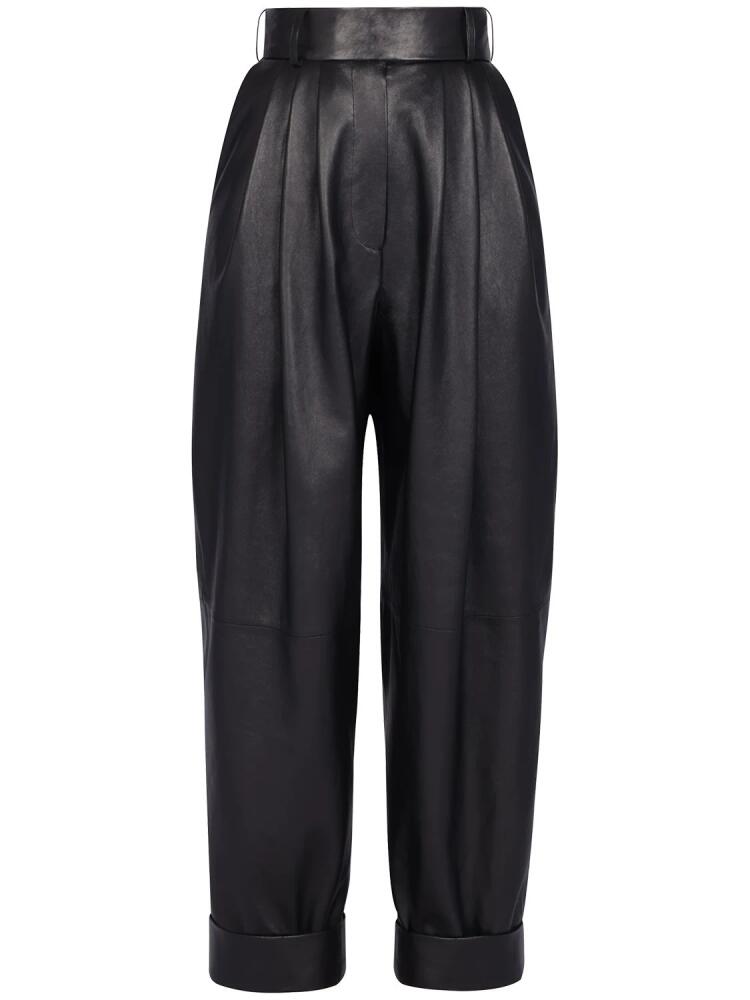 ALEXANDRE VAUTHIER Pleated Leather Pants Cover