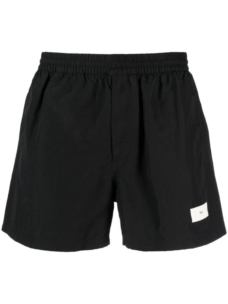 Y-3 logo-print elasticated-waist track shorts - Black Cover