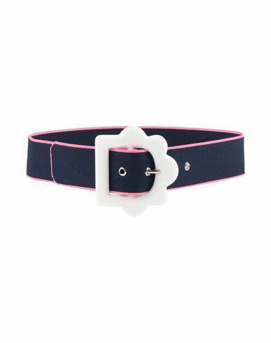 Marni Woman Belt Midnight blue Polyester, Acrylic, Brass Cover