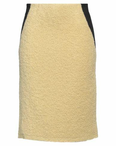 Gentryportofino Woman Midi skirt Light yellow Alpaca wool, Virgin Wool, Polyamide, Ovine leather Cover