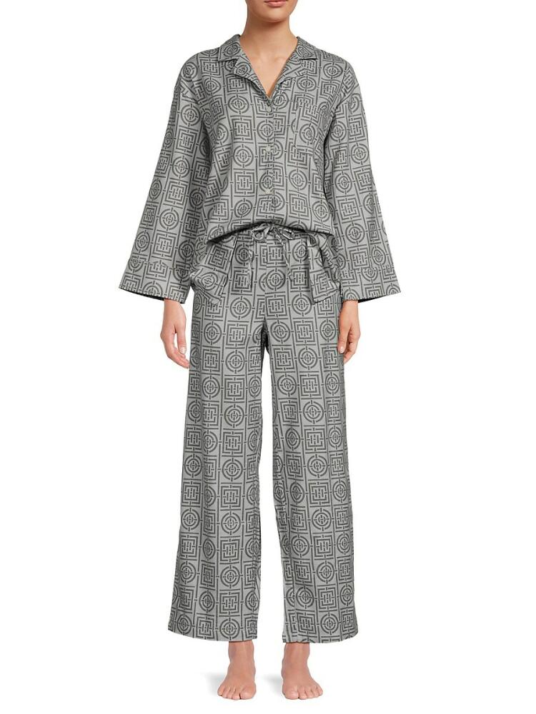 Natori Women's 2-Piece Geometric Print Pajama Set - Grey Cover