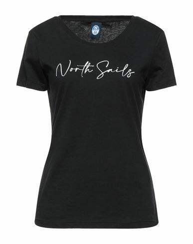 North Sails Woman T-shirt Black Cotton Cover