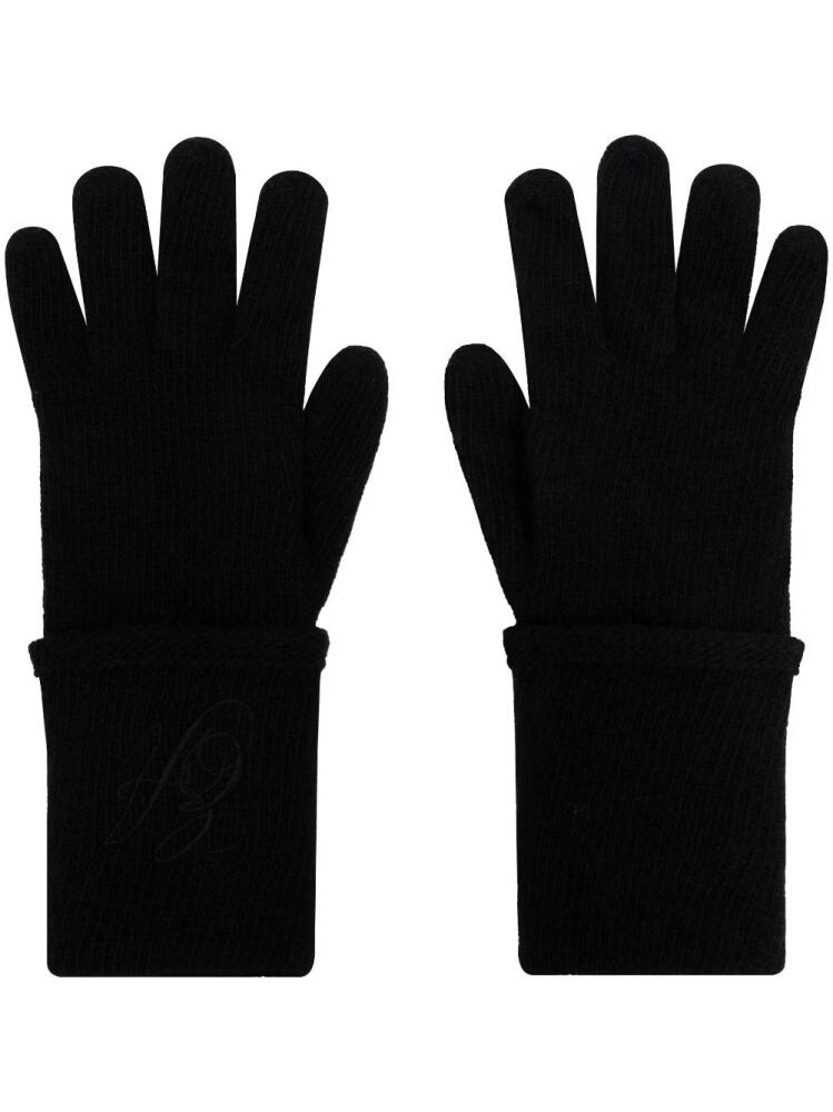 Emporio Armani logo-embroidered gloves - Black Cover