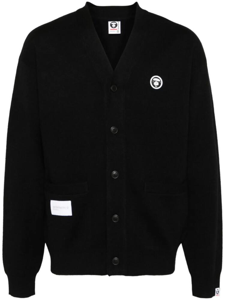 AAPE BY *A BATHING APE® logo patched cardigan - Black Cover