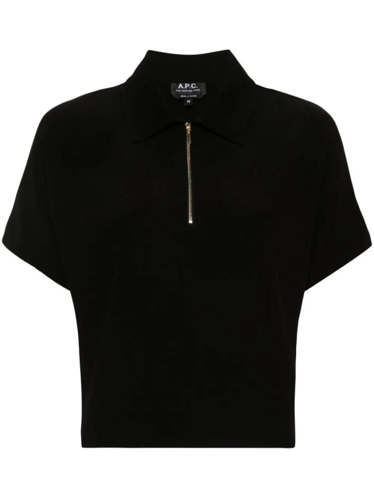 A.P.C. Roxy textured polo shirt - Black Cover