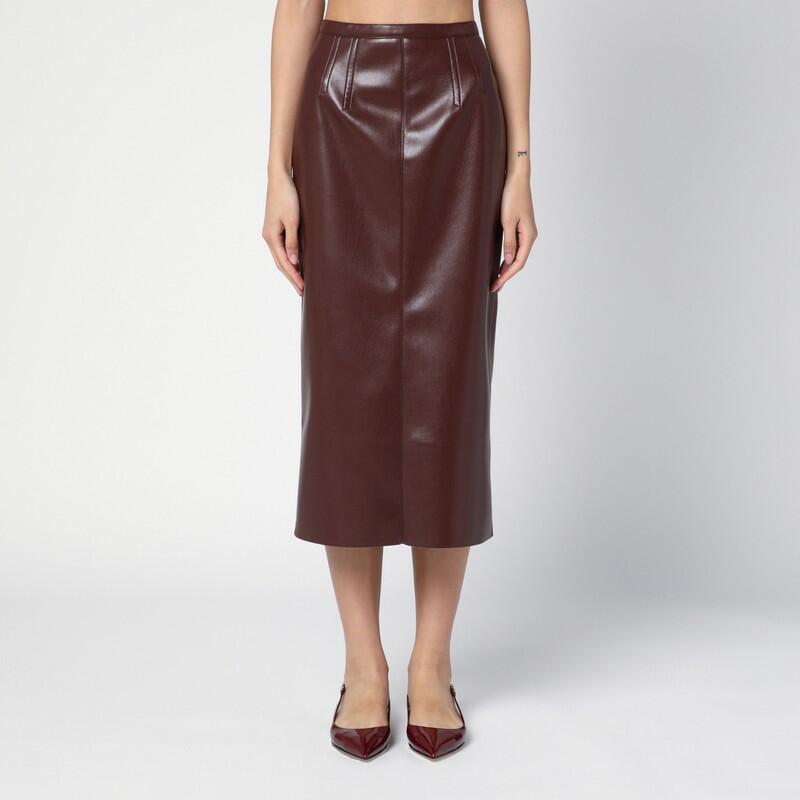 Philosophy Brown faux leather midi skirt Cover