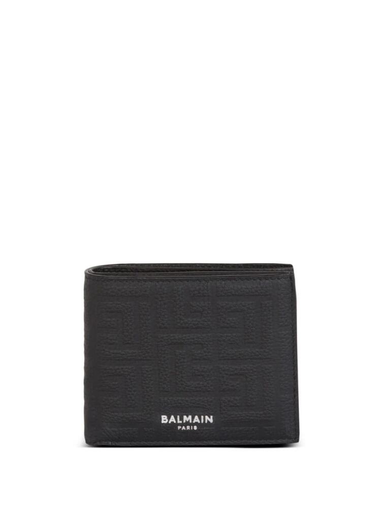 Balmain monogram-embossed bi-fold wallet - Black Cover