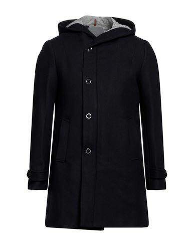 Primo Emporio Man Coat Navy blue Wool, Polyester Cover