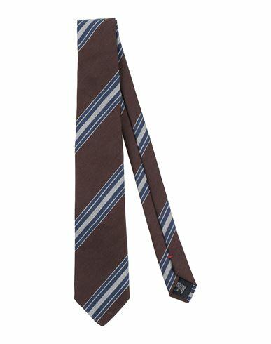 Fiorio Man Ties & bow ties Dark brown Linen, Cotton Cover