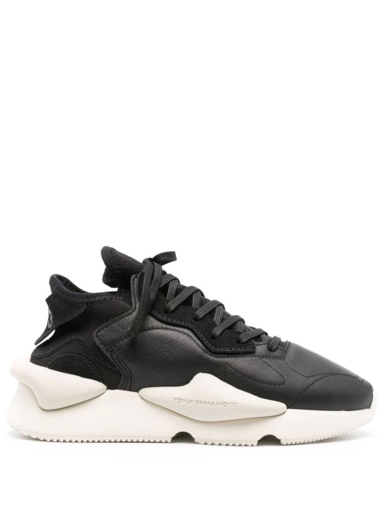 Y-3 Kaiwa chunky leather sneakers - Black Cover