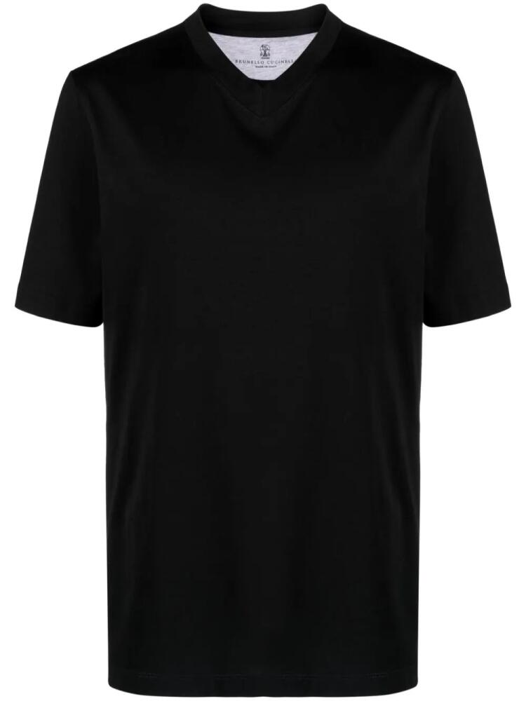 Brunello Cucinelli V-neck cotton T-shirt - Black Cover