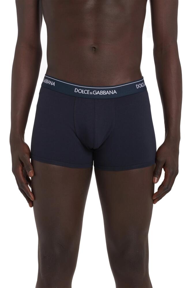 Dolce&Gabbana 2-Pack Logo Waist Boxer Briefs in Dark Blue Cover