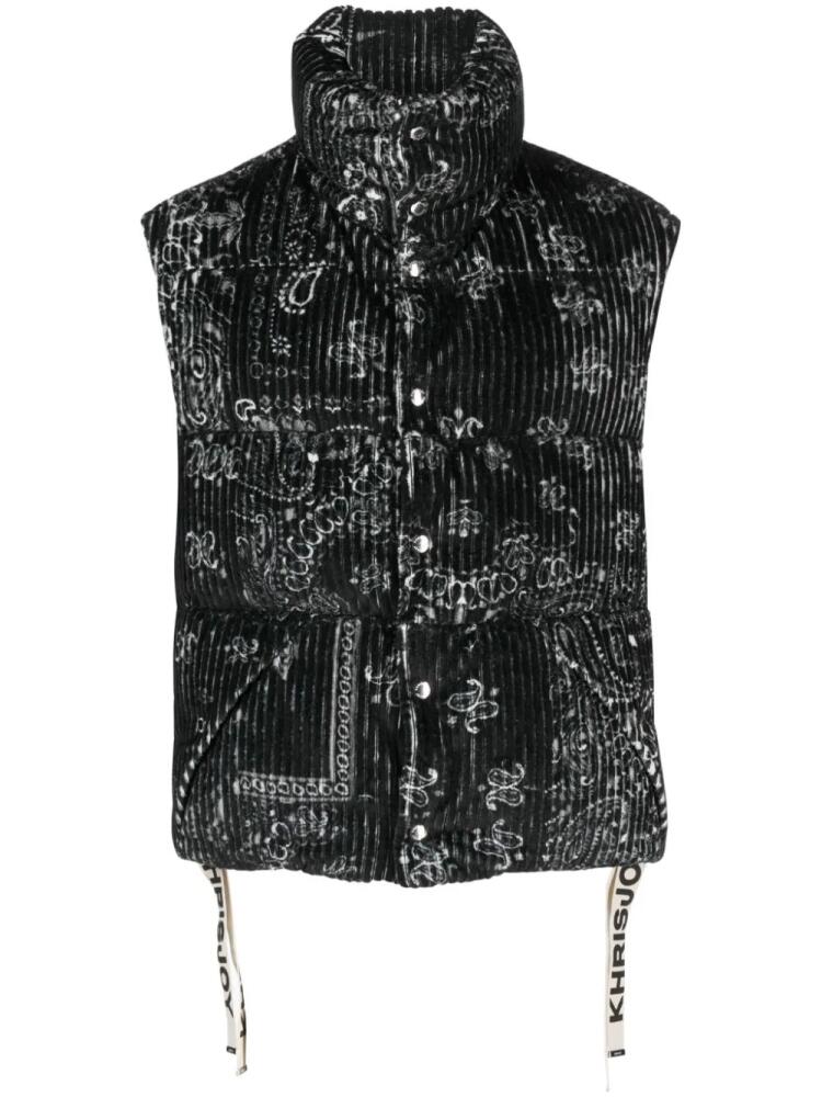 Khrisjoy paisley-print padded gilet - Black Cover