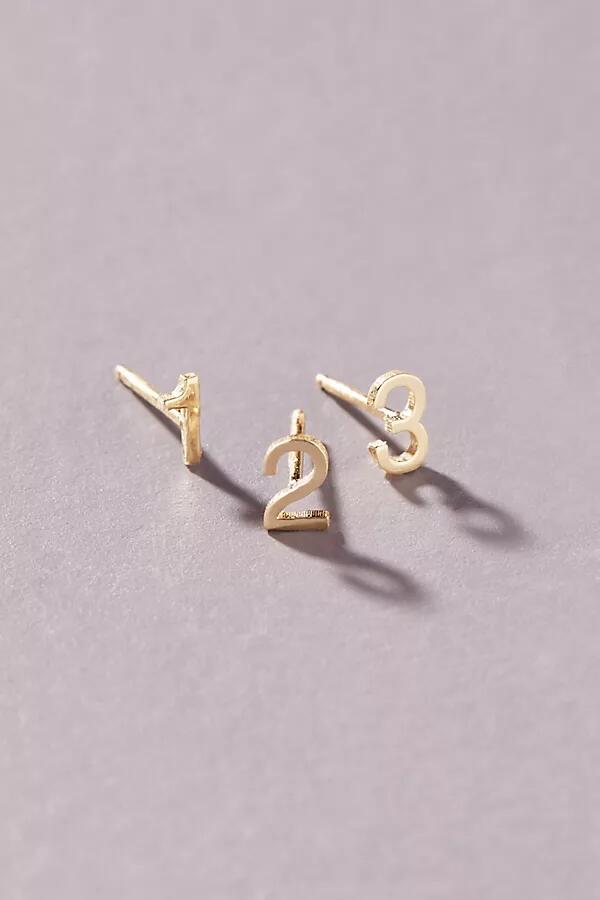 Maya Brenner 14k Yellow Gold Numeral Post Earring Cover