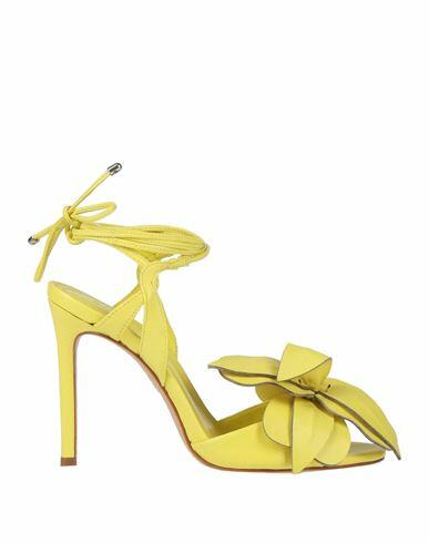 Schutz Woman Sandals Yellow Leather Cover