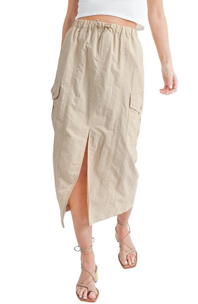 All in Favor Cargo Midi Skirt in Cream Cover