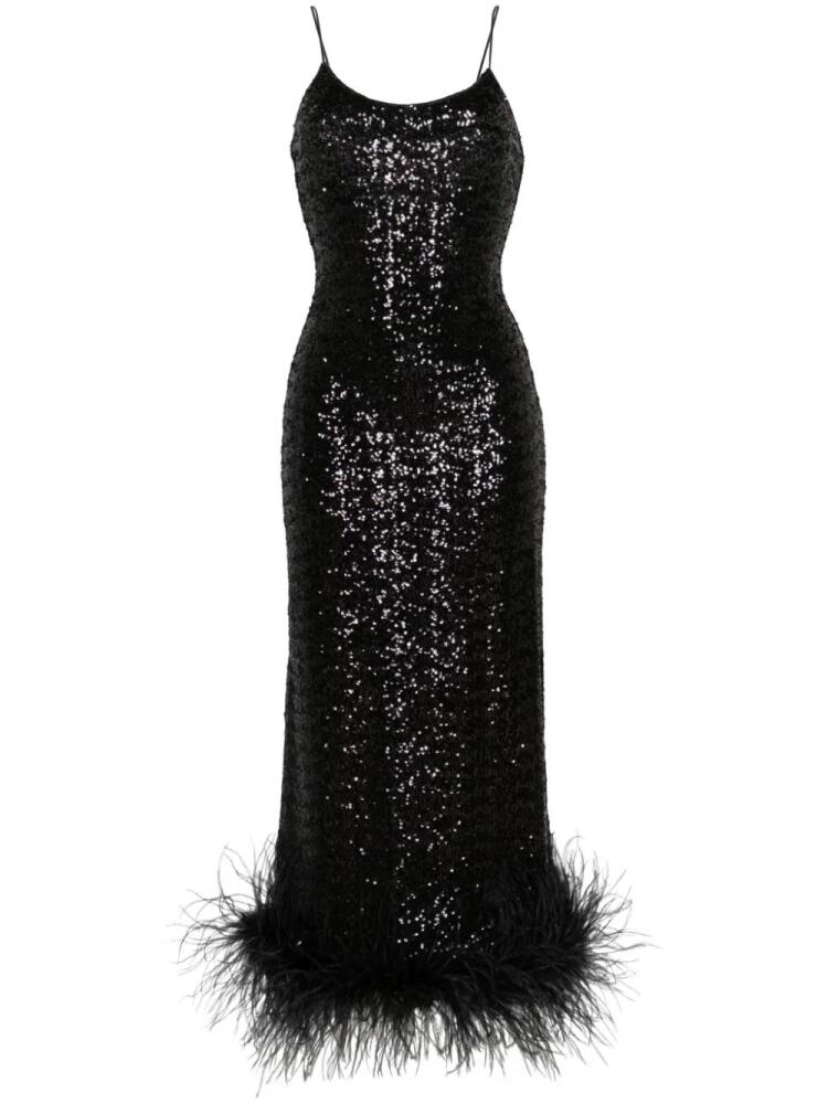 Oséree sequinned plumage maxi dress - Black Cover