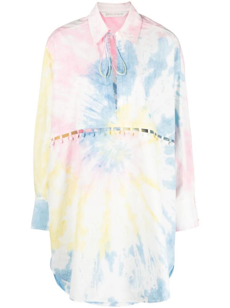 Palm Angels tie-dye print shirtdress - White Cover