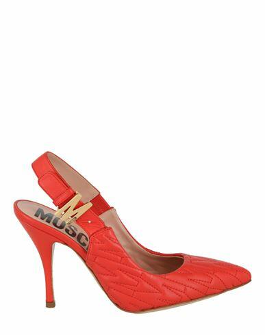 Moschino M-quilted Slingback Pumps Woman Pumps Orange Leather Cover