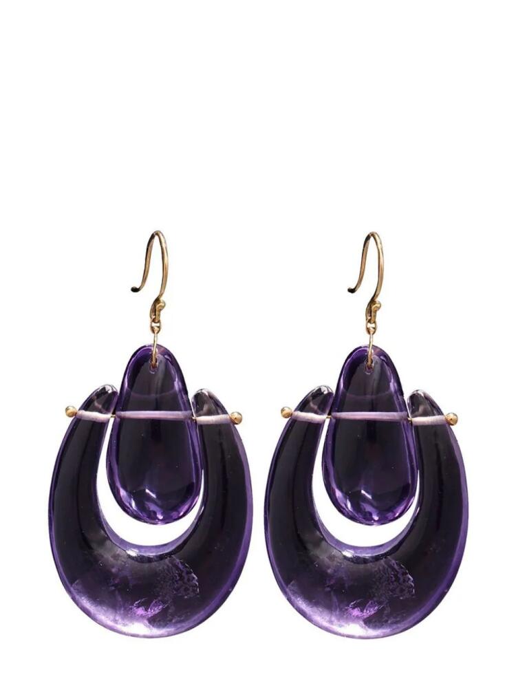 Ten Thousand Things 18kt yellow gold small O'Keeffe amethyst earrings Cover