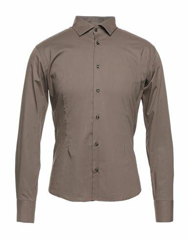 Takeshy Kurosawa Man Shirt Dark brown Cotton, Elastane Cover