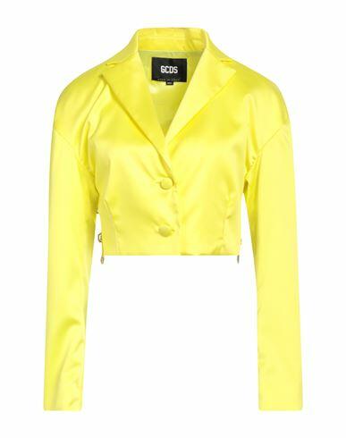 Gcds Woman Blazer Yellow Polyester, Elastane Cover