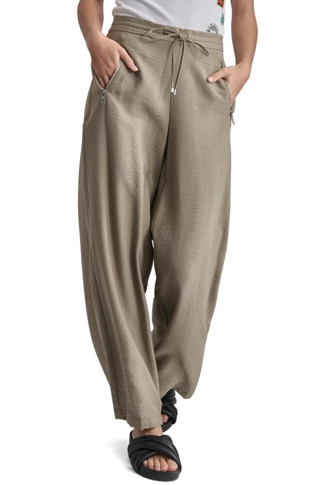 DKNY Zip Pocket Drawstring Pants in Light Fatigue Cover