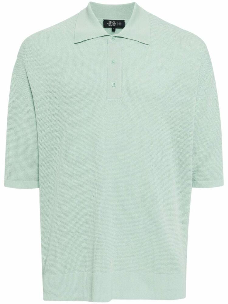 Man On The Boon. knitted short-sleeve polo shirt - Green Cover