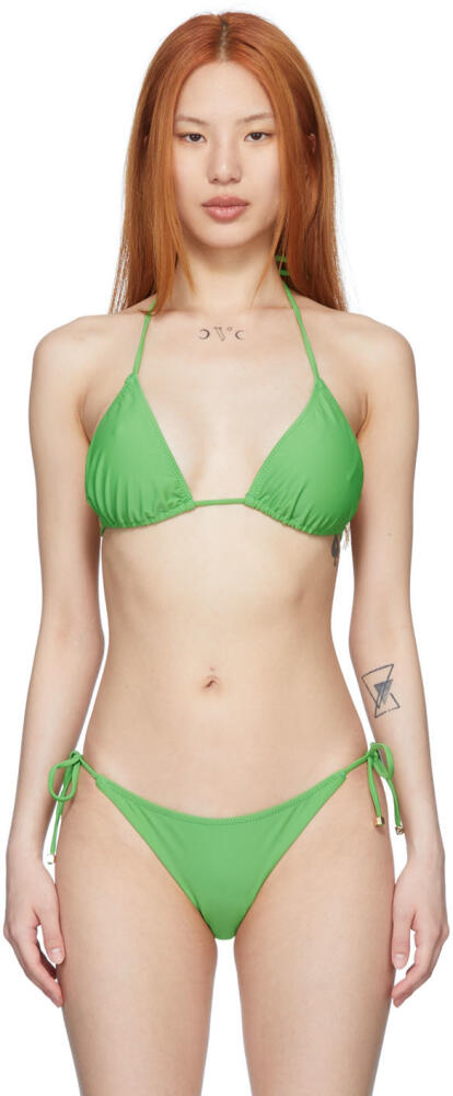 Nanushka Green Caia Bikini Top Cover