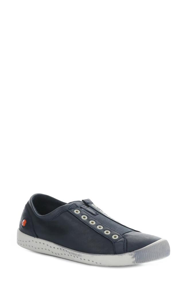 Softinos by Fly London Irit Low Top Sneaker in Navy Washed Leather Cover