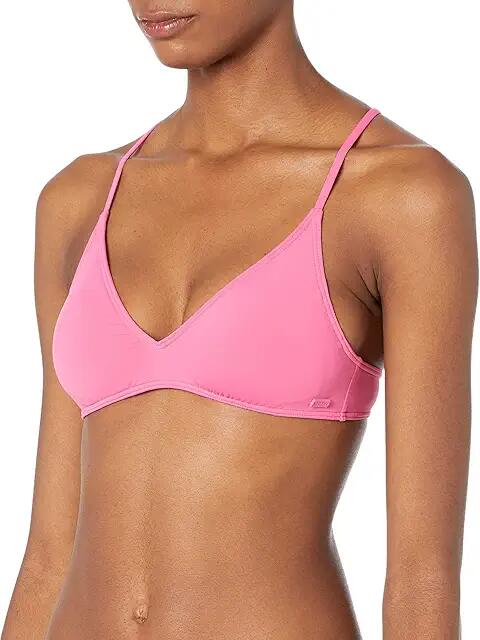 Roxy Solid Beach Classics Athletic Tri (Shocking Pink) Women's Swimwear Cover