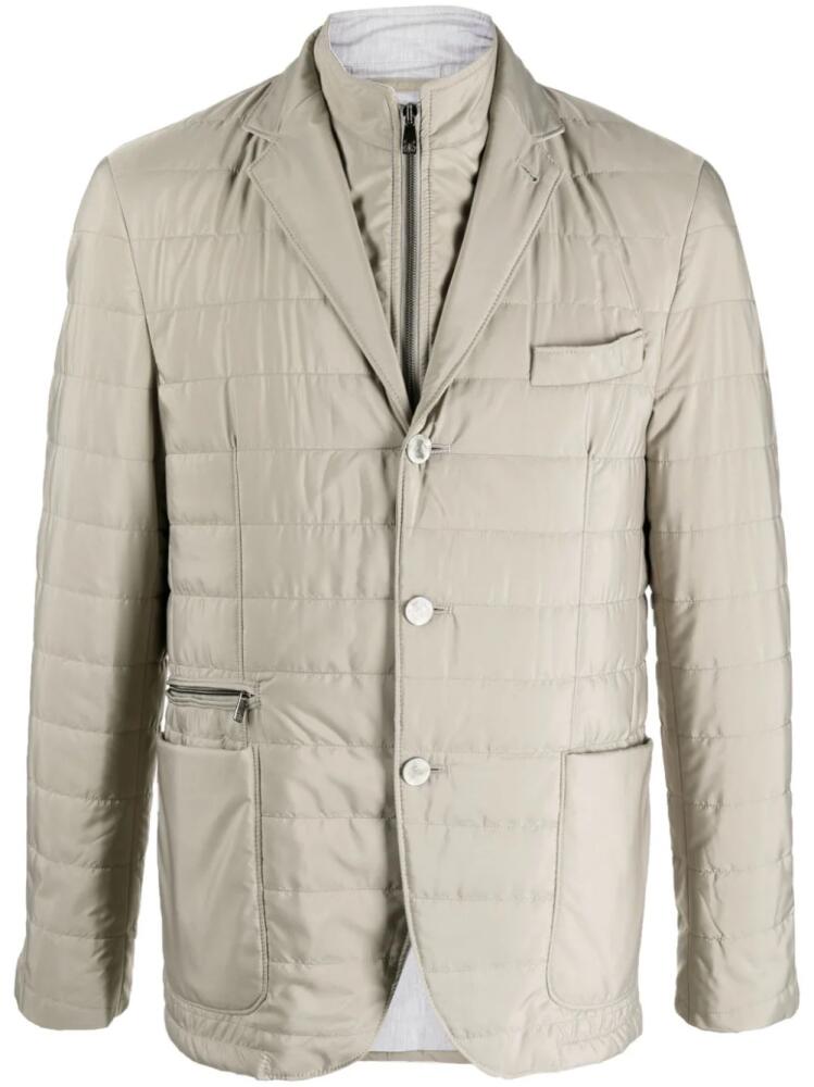 Corneliani quilted layered blazer - Neutrals Cover