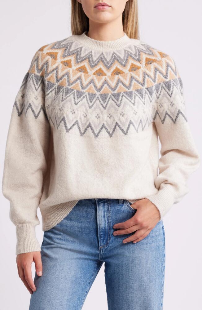 caslon(r) Fair Isle Crewneck Sweater in Beige- Grey Fairisle Cover