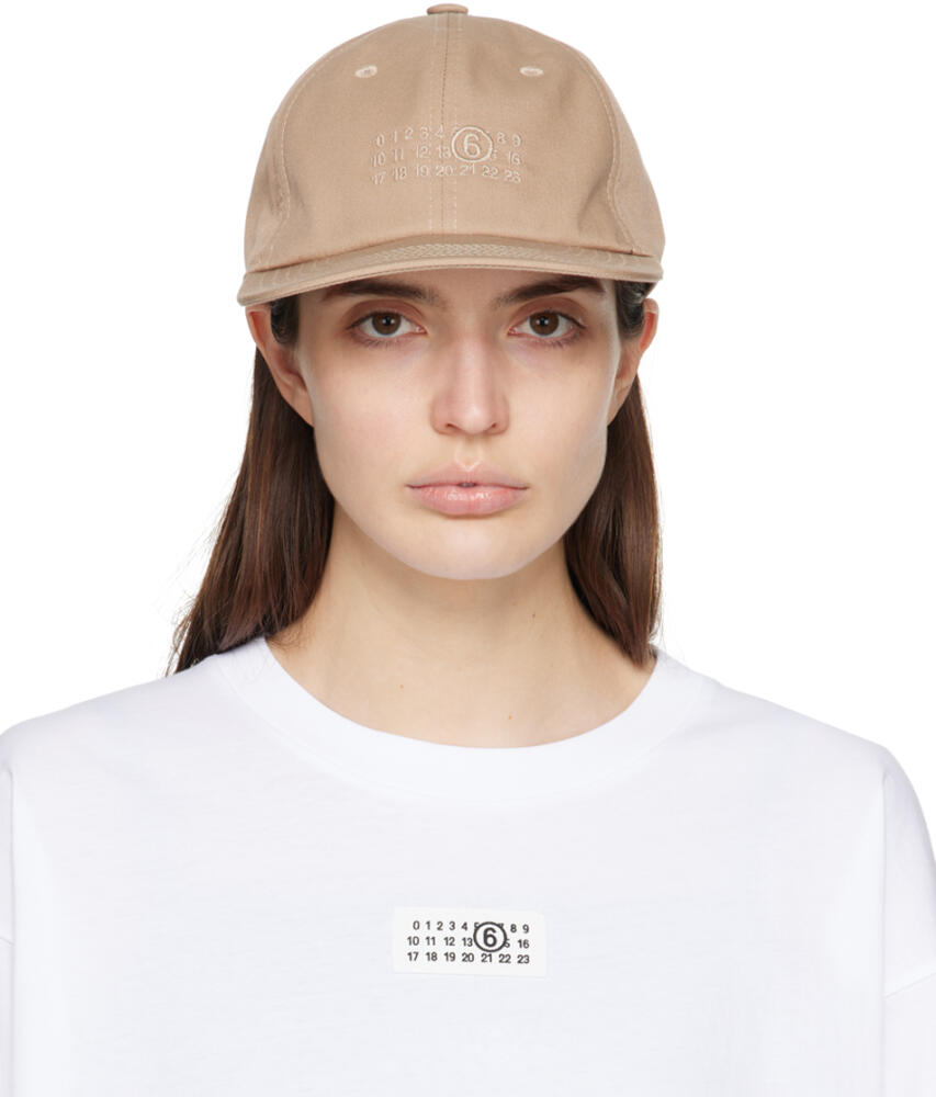 MM6 Maison Margiela Beige Numeric Signature Cap Cover