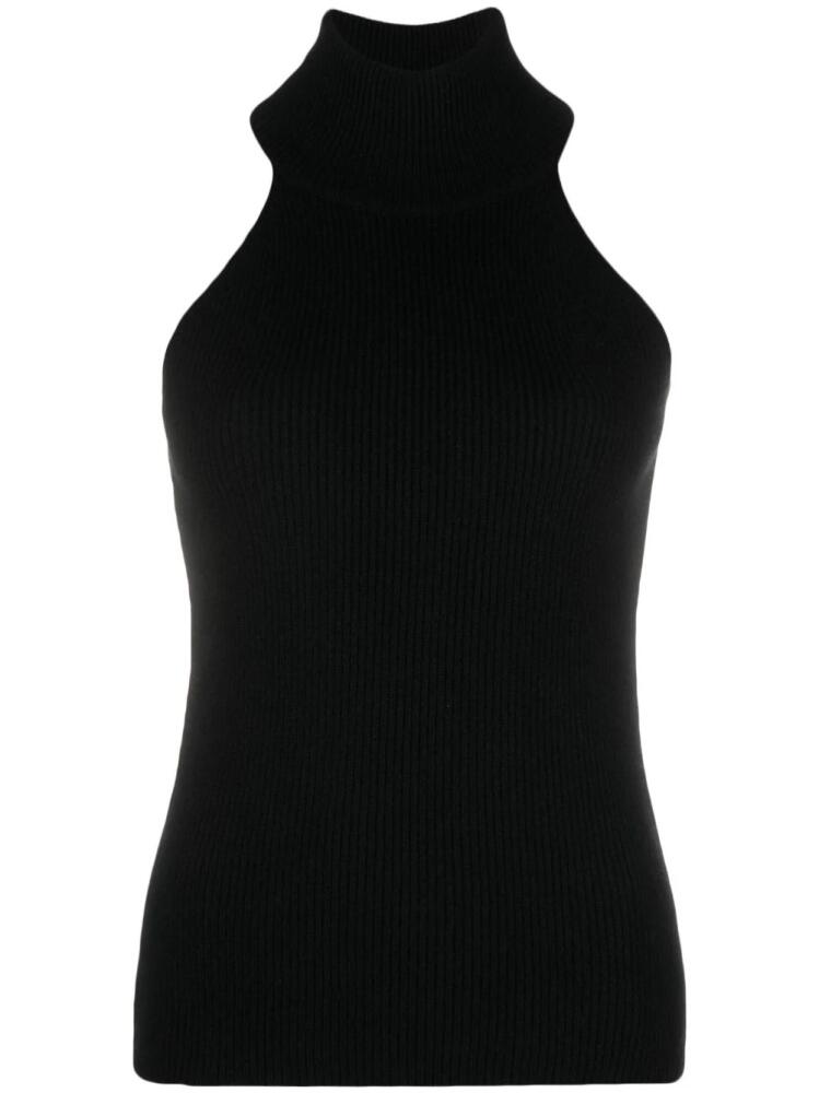 Lisa Yang turtleneck cashmere tank top - Black Cover