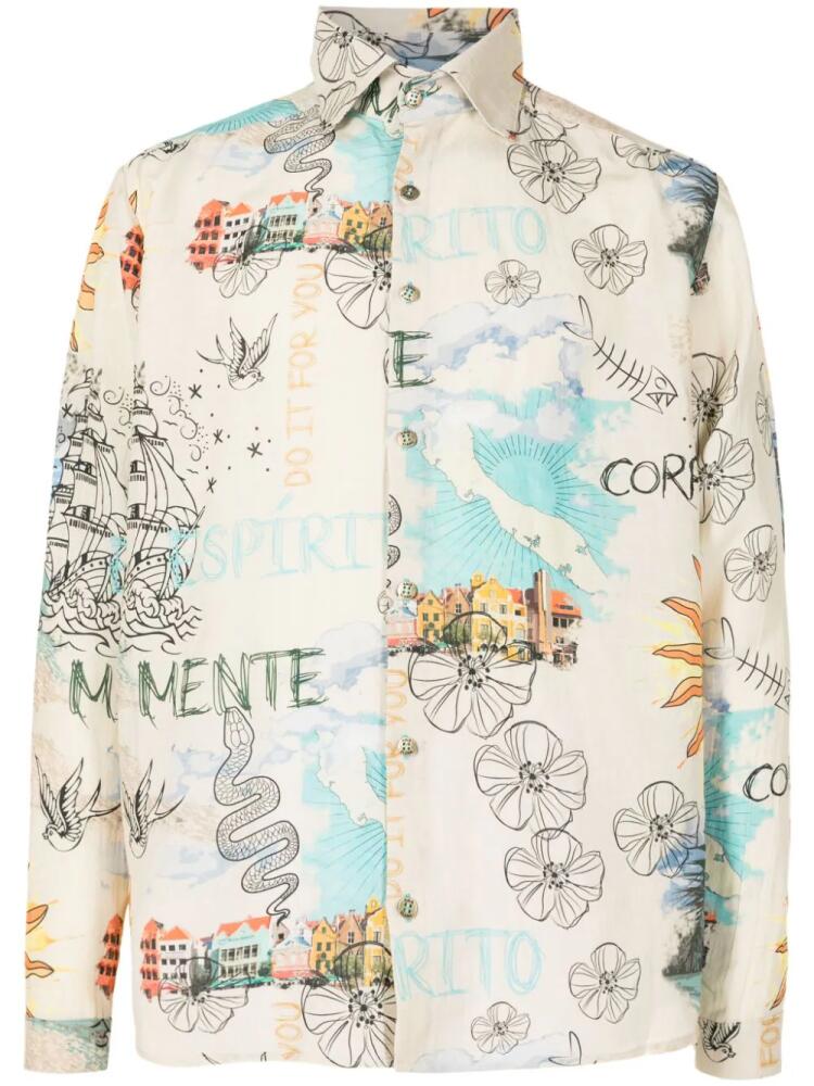 Amir Slama graphic-print button-up shirt - Multicolour Cover