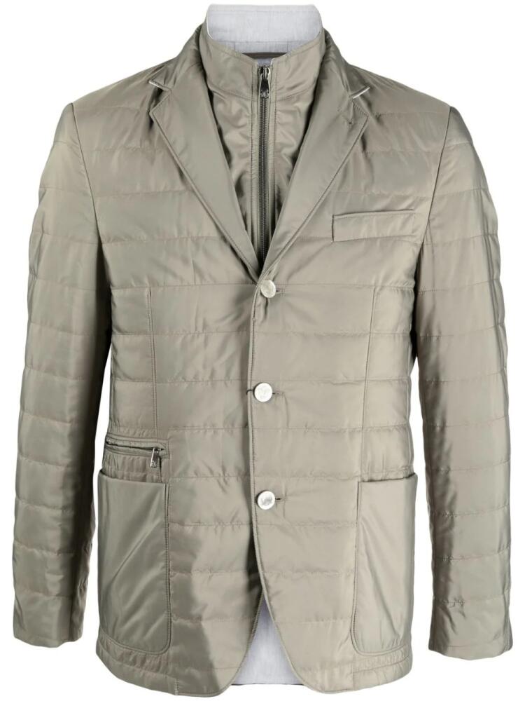 Corneliani quilted layered blazer - Green Cover