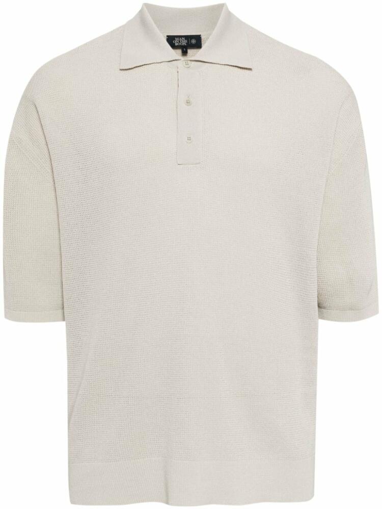 Man On The Boon. knitted short-sleeve polo shirt - Neutrals Cover