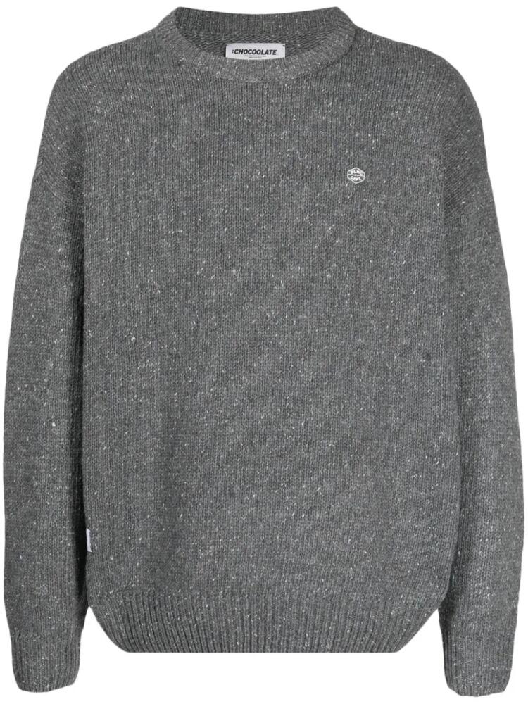 CHOCOOLATE logo-appliqué mélange-effect jumper - Grey Cover